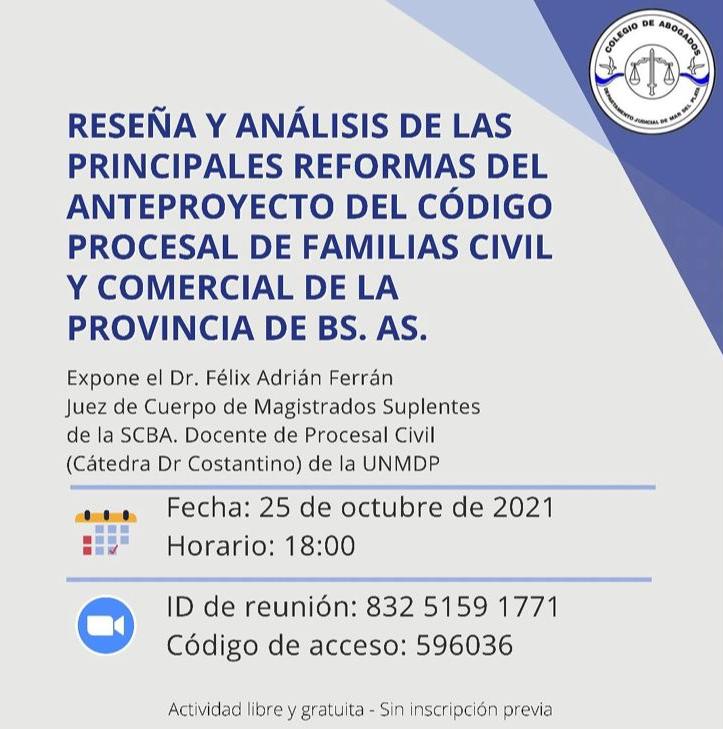 Reseña y análisis de las principales reformas del anteproyecto del Código Procesal de Familias, Civil y Comercial de la Provincia de Buenos Aires